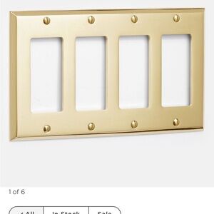 LIKE NEW Lewis Quad GFCI Switchplate unlacquered brass